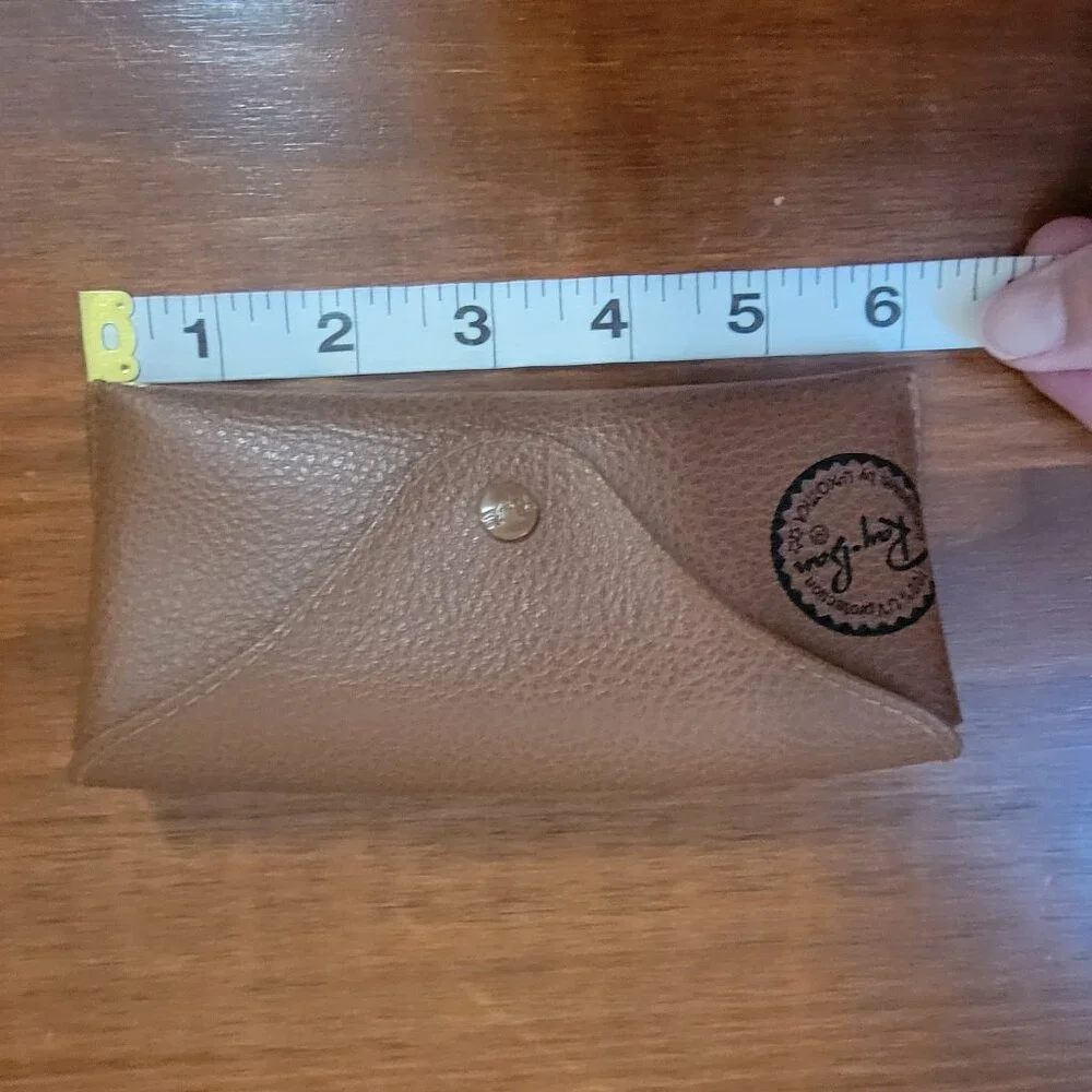 Ray-Ban Sunglasses Case Only Semi Hard Case Brown Leather Case for Glasses